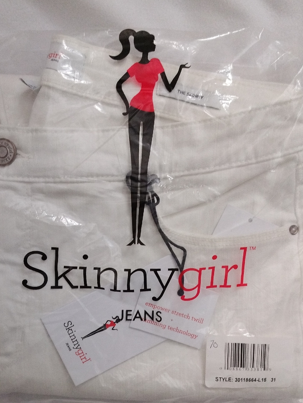 Skinnygirl The Skinny Fit Solution Denim Mid Rise Stretch White Women’s 32/12 - Picture 11 of 11